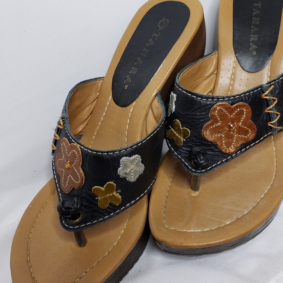 Vintage bohemian hippy sandals heels - Picture 2 of 2